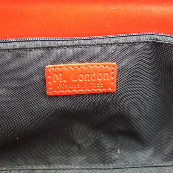 M. London Genuine Leather Red Rectangular Bag - Picture 6 of 8